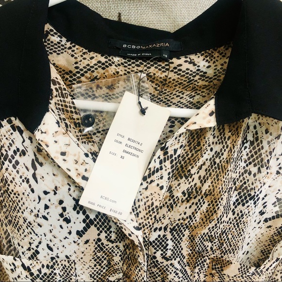 NWT BCBG Snakeskin Flare Long Back Sleeveless Top - Picture 9 of 13